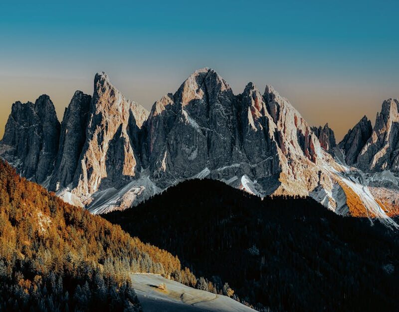 Mountain Landscapes - Breathtaking view of the sharp peaks of the Dolo #12366045