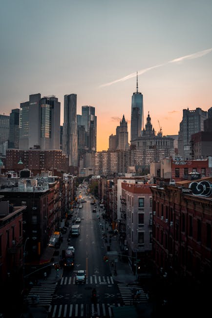 City Architecture - Stunning dawn view of New York City's skyline, f #12768298
