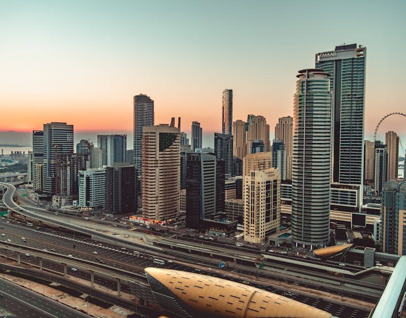 City Architecture - Breathtaking view of the Dubai Marina skyline at #29460238