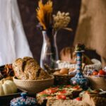 Food Aesthetics - A rustic display of breads, cherry tomatoes, and #30891293