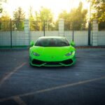 Luxury Cars - Vivid green sports car parked in Ankara, showcas #34761946