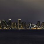 City Architecture - Beautiful night view of San Diego's downtown sky #35376289