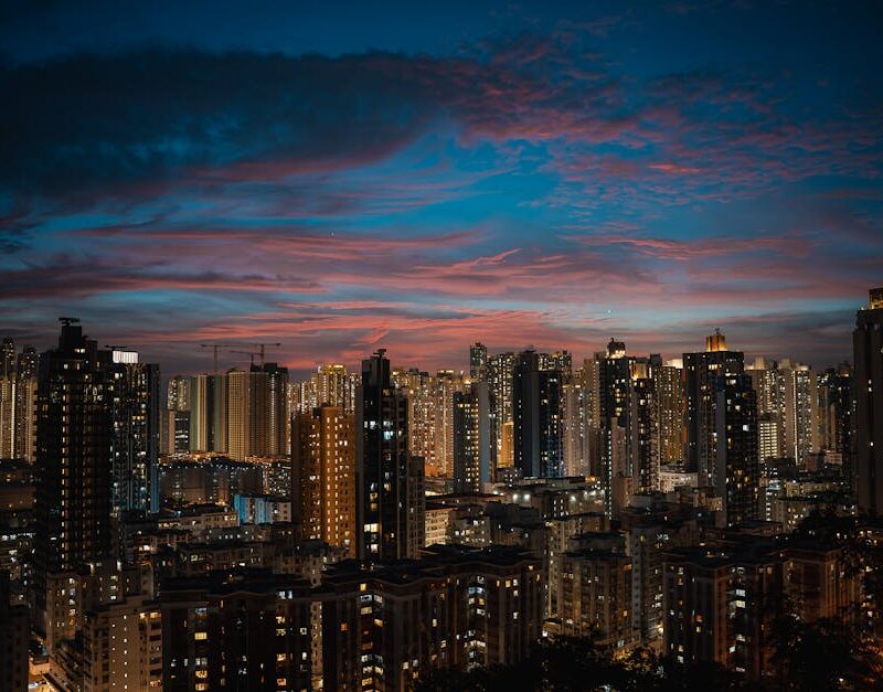 City Architecture - Stunning view of Hong Kong's cityscape at twilig #36024145