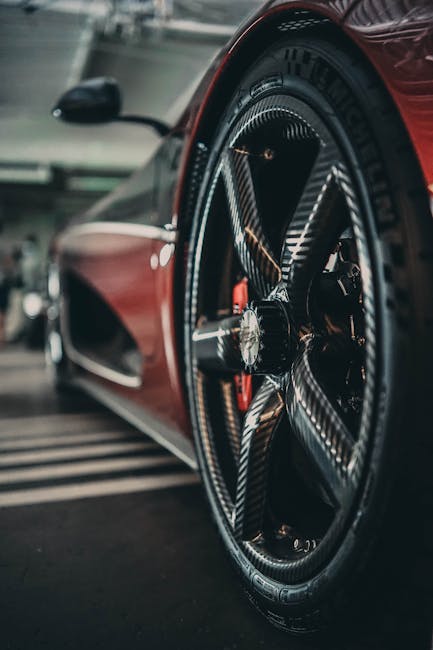 Luxury Cars - Detailed view of a luxury sports car wheel showc #6453051